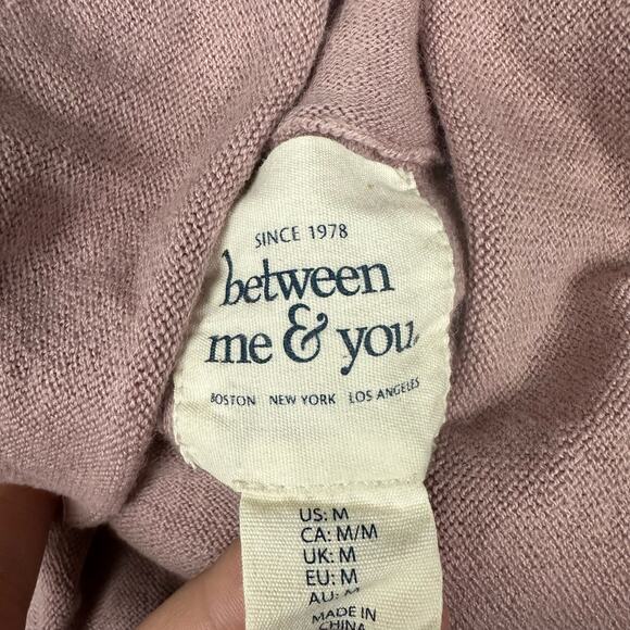 Anthropologie Between Me & You Size M Womens Cowl Neck Mauve Wool Blend Sweater - Picture 3 of 6